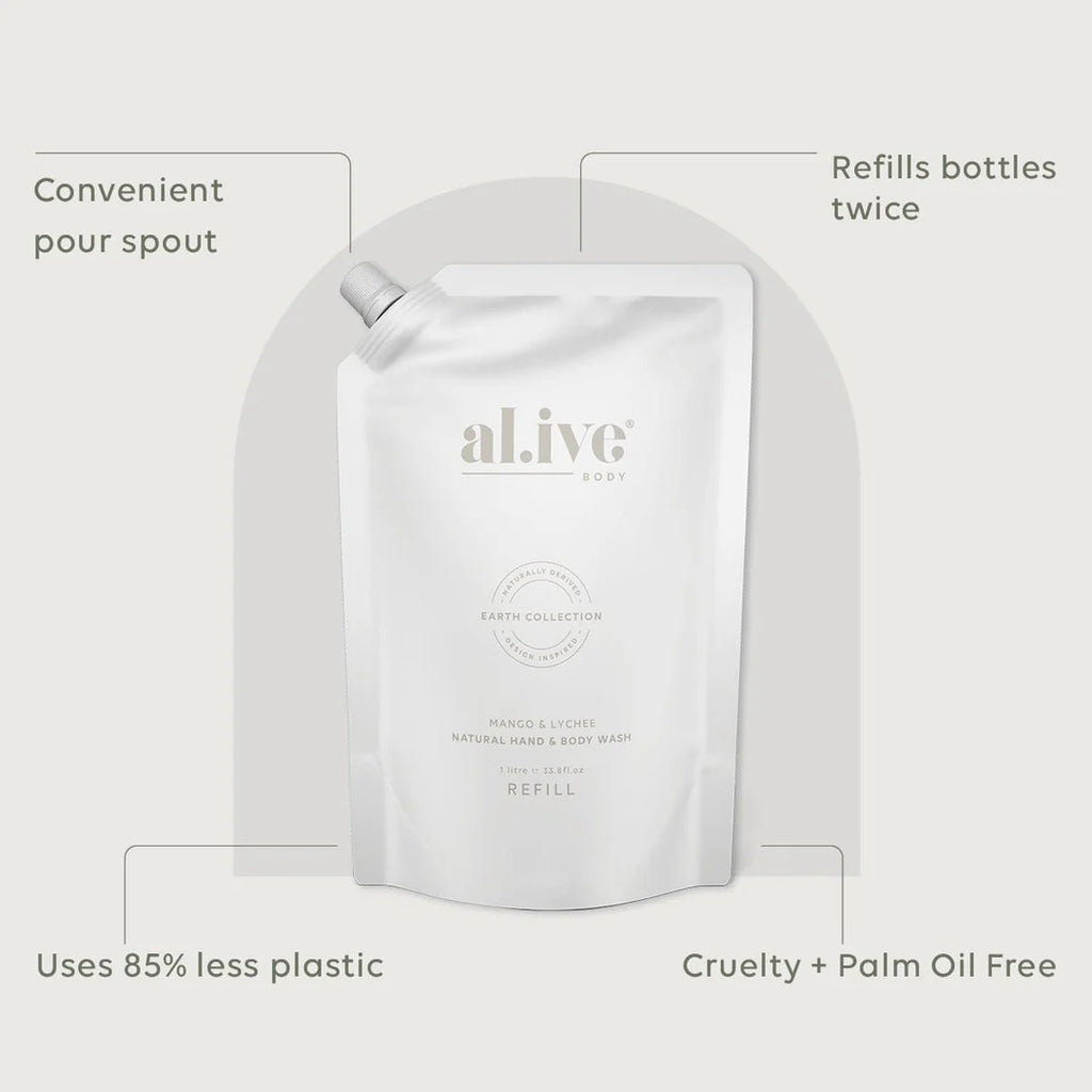 al.ive Body / 1 Ltr Wash Refill Mango / Lychee