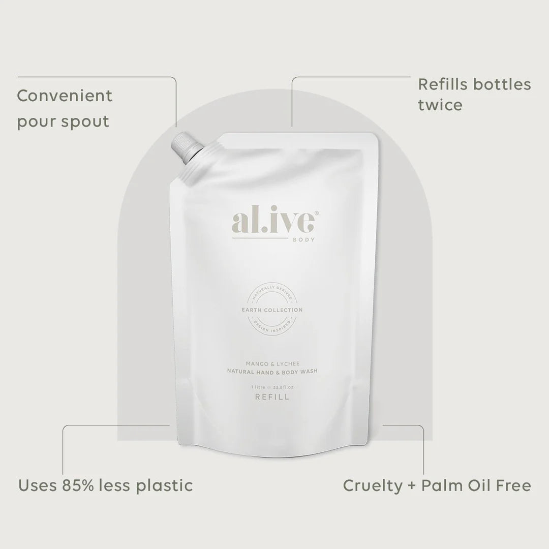 al.ive Body / 1 Ltr Wash Refill Mango / Lychee