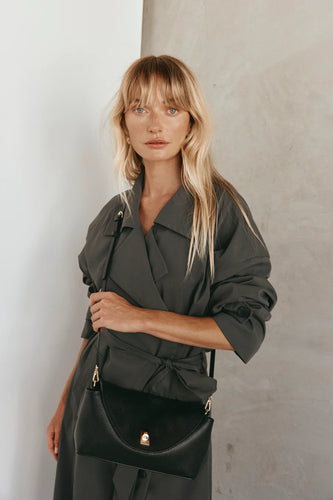 Verstirsi / Sloane Black Leather Convertible Clutch