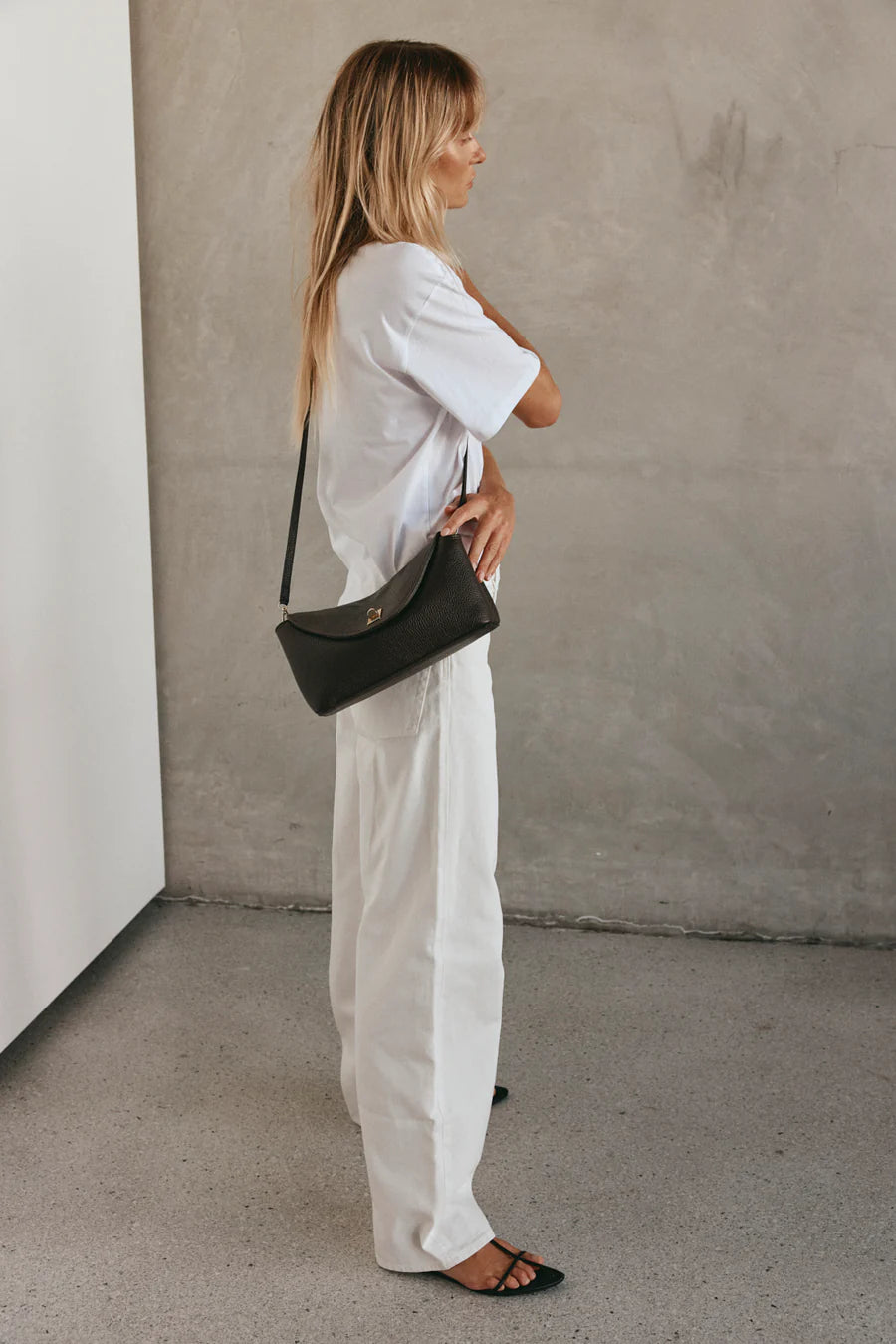 Vestirsi / Sloane Dark Chocolate Leather Convertible Clutch