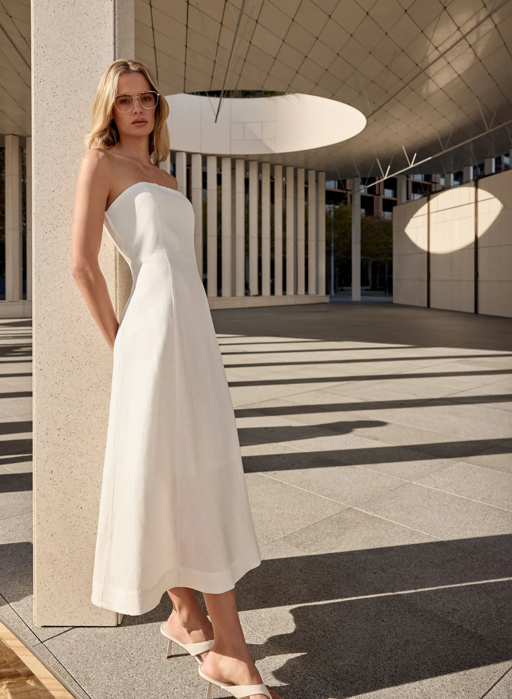 Esmaee / Marseille Bandeau Dress White