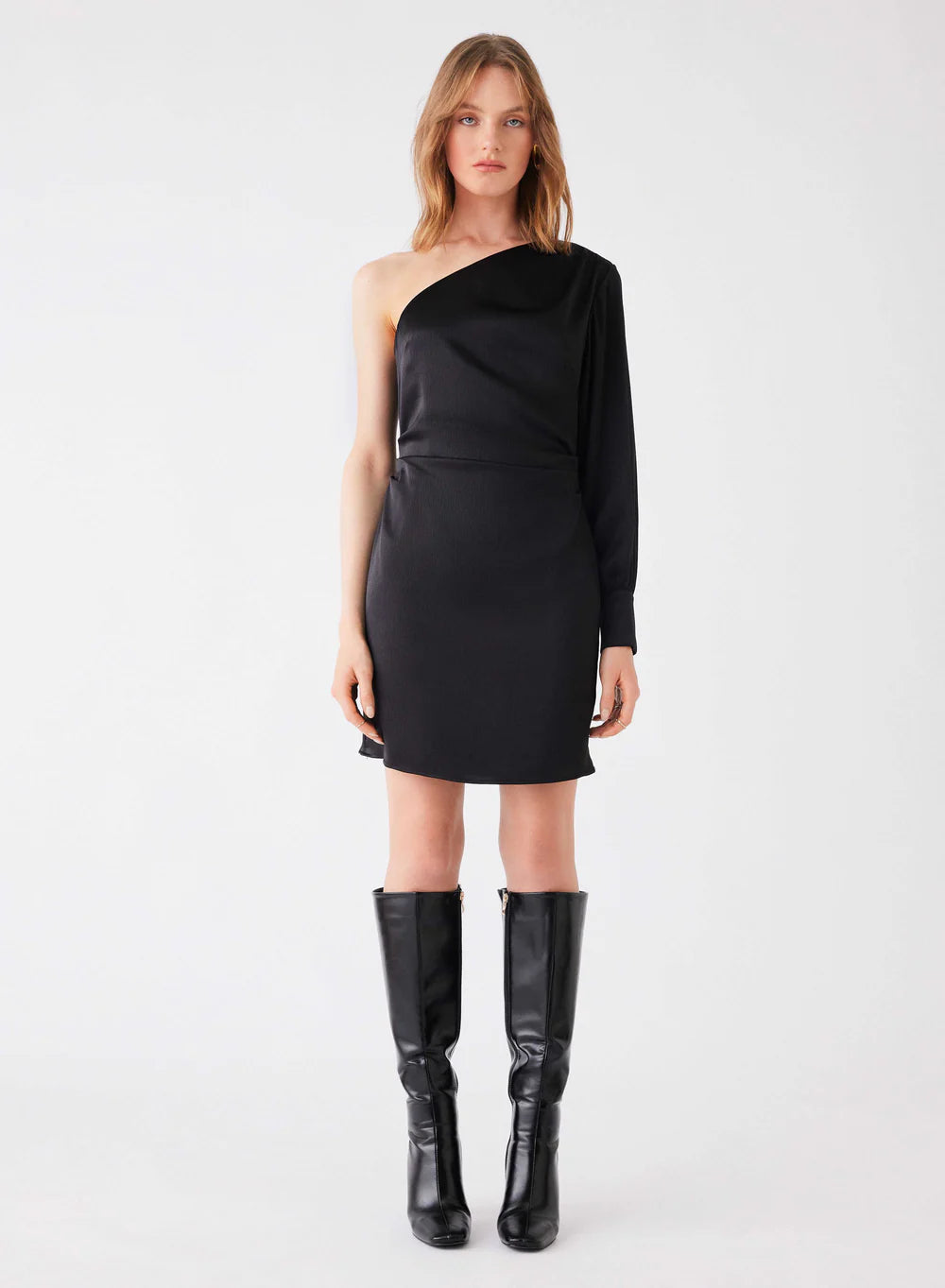Satellite Asymmetric dress in black by Esmaee
