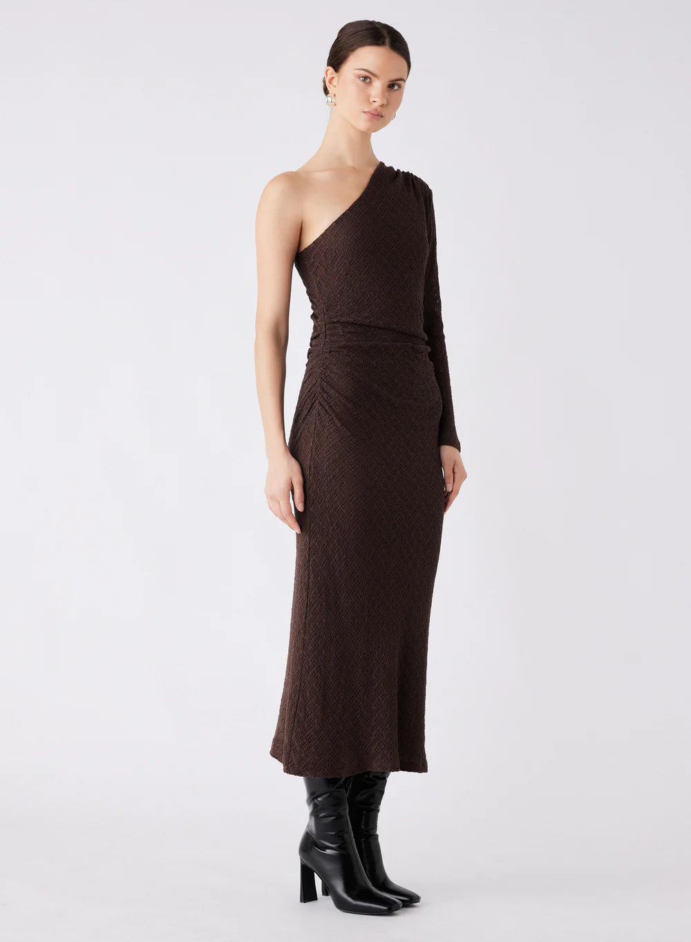 Esmaee / Exile One Shoulder Midi Dress