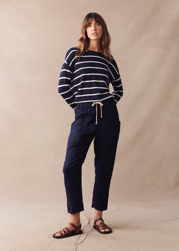 Litle Lies luxe linen pant navy