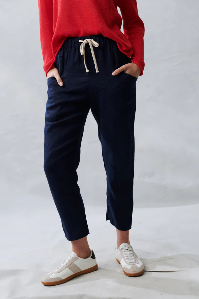 Little Lies / Luxe Linen Pant Navy