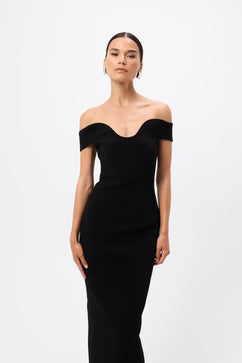 modernist maxi dress black