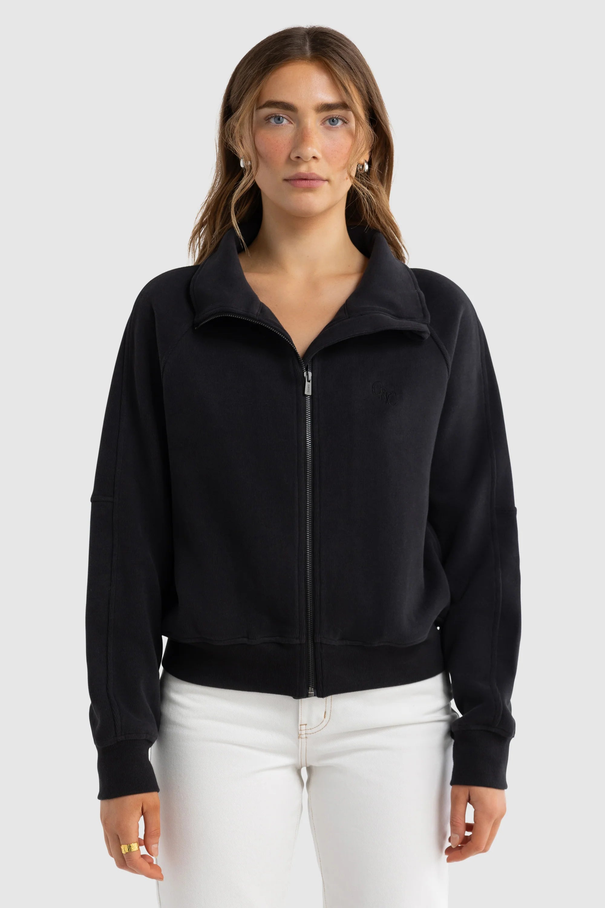 ORTC / Ava Monogram Collared Jacket Washed Black