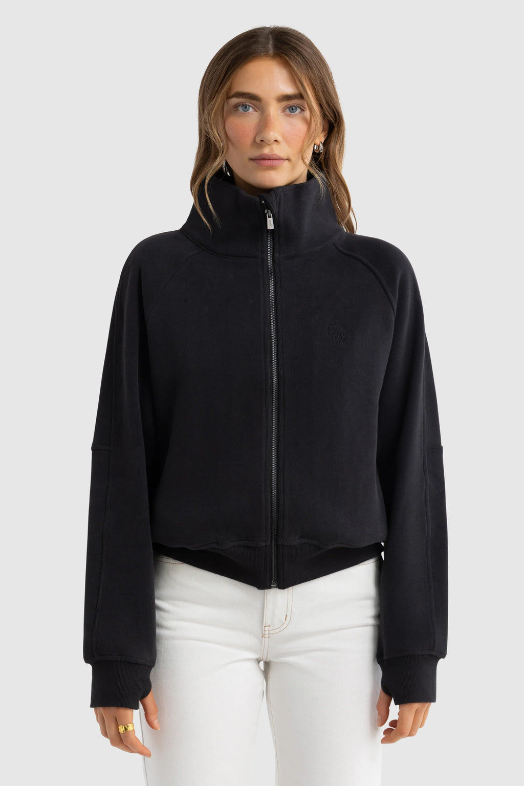ORTC / Ava Monogram Collared Jacket Washed Black