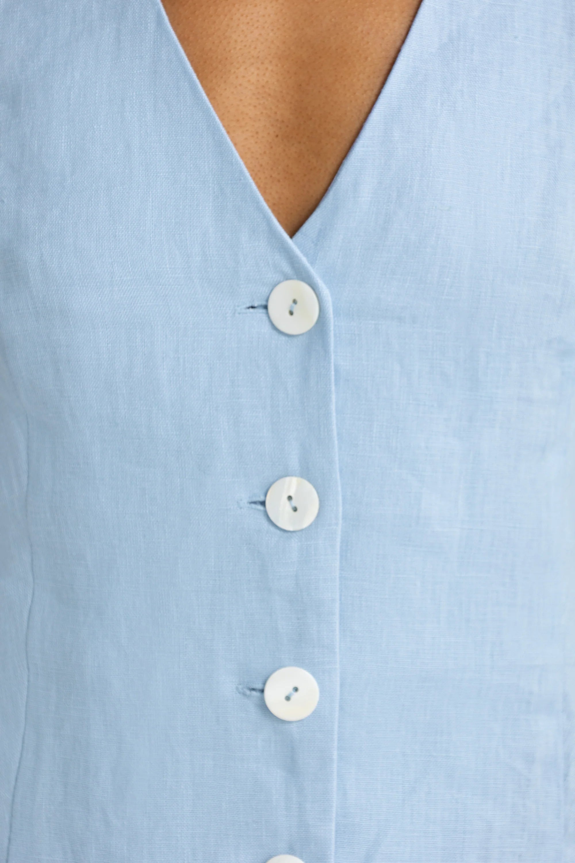 ORTC / Koda Linen Mini Dress Powder Blue