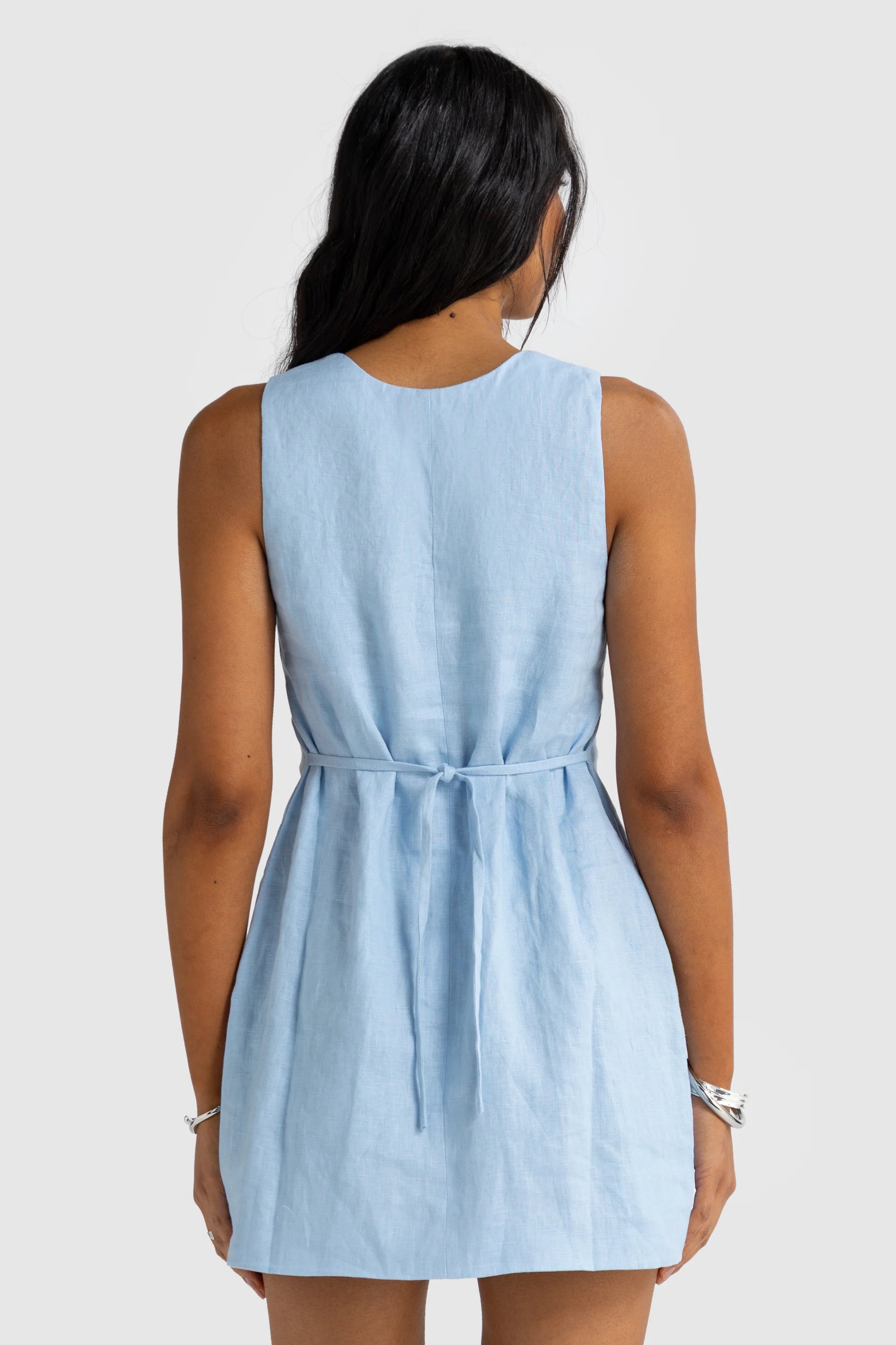 ORTC / Koda Linen Mini Dress Powder Blue