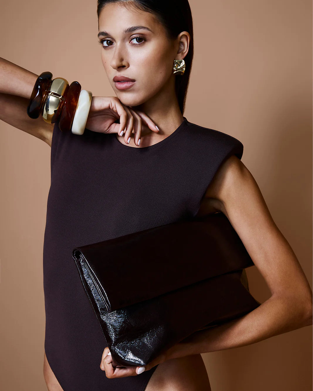 Billini / Rylee Clutch Bag Merlot Crinkle Patent