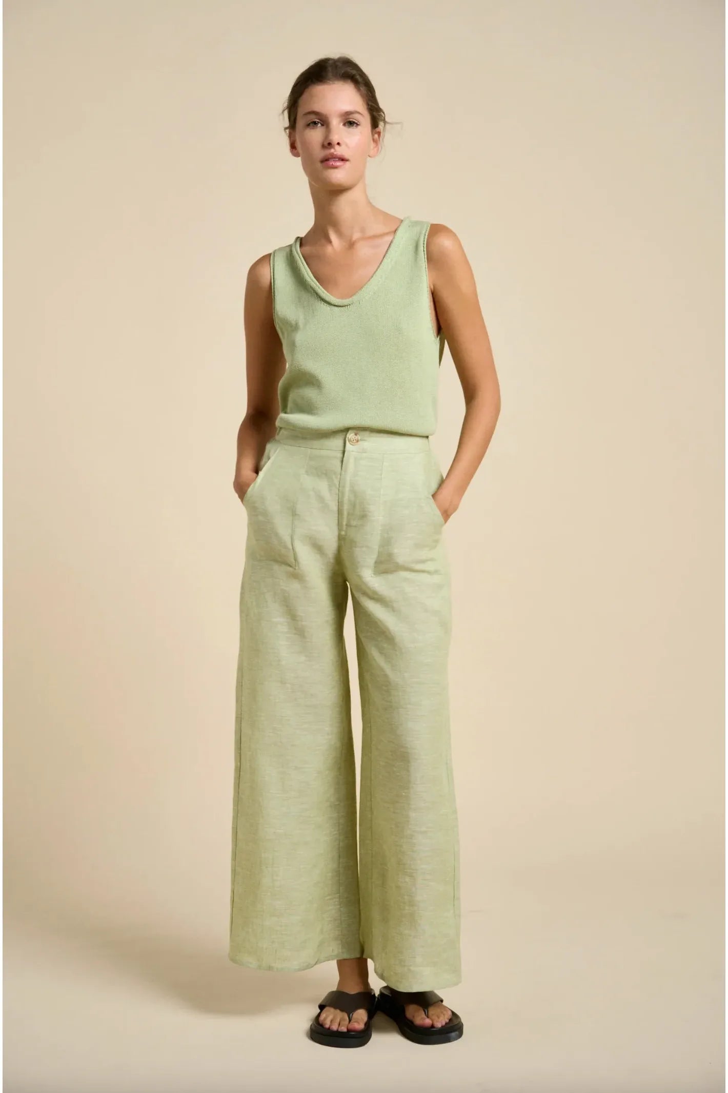 scoop tank in green by little lies