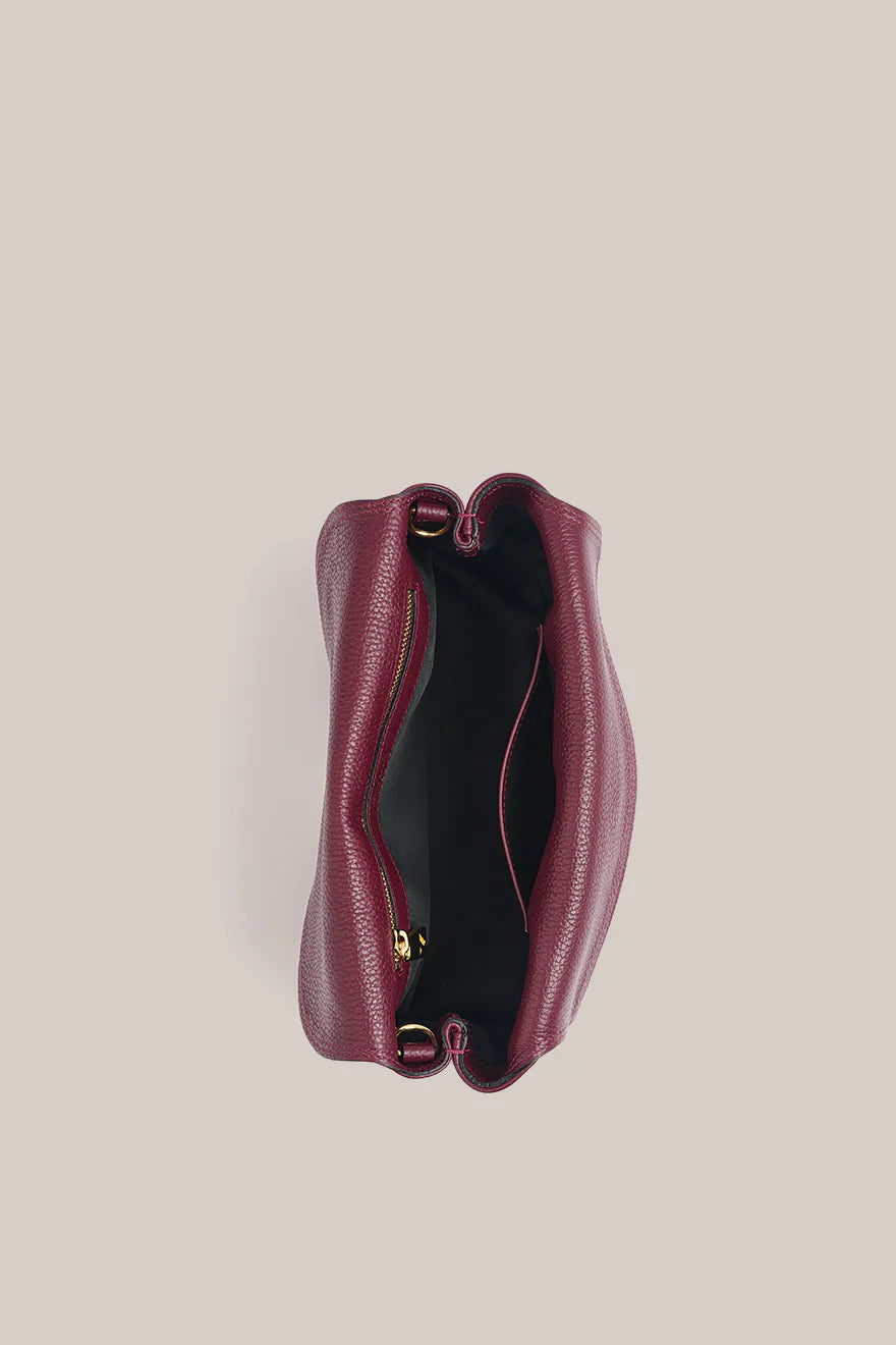 Vestirsi / Sloane Bordeaux Leather Convertible Clutch