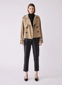 Esmaee Avenue cropped trench coat driftwood