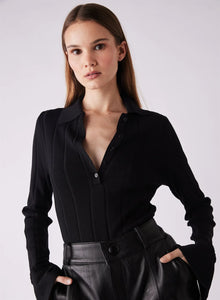 Emaee / Avenue Button Sweater Black
