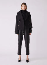 Load image into Gallery viewer, Esmaee Avenue cropped trench coat black