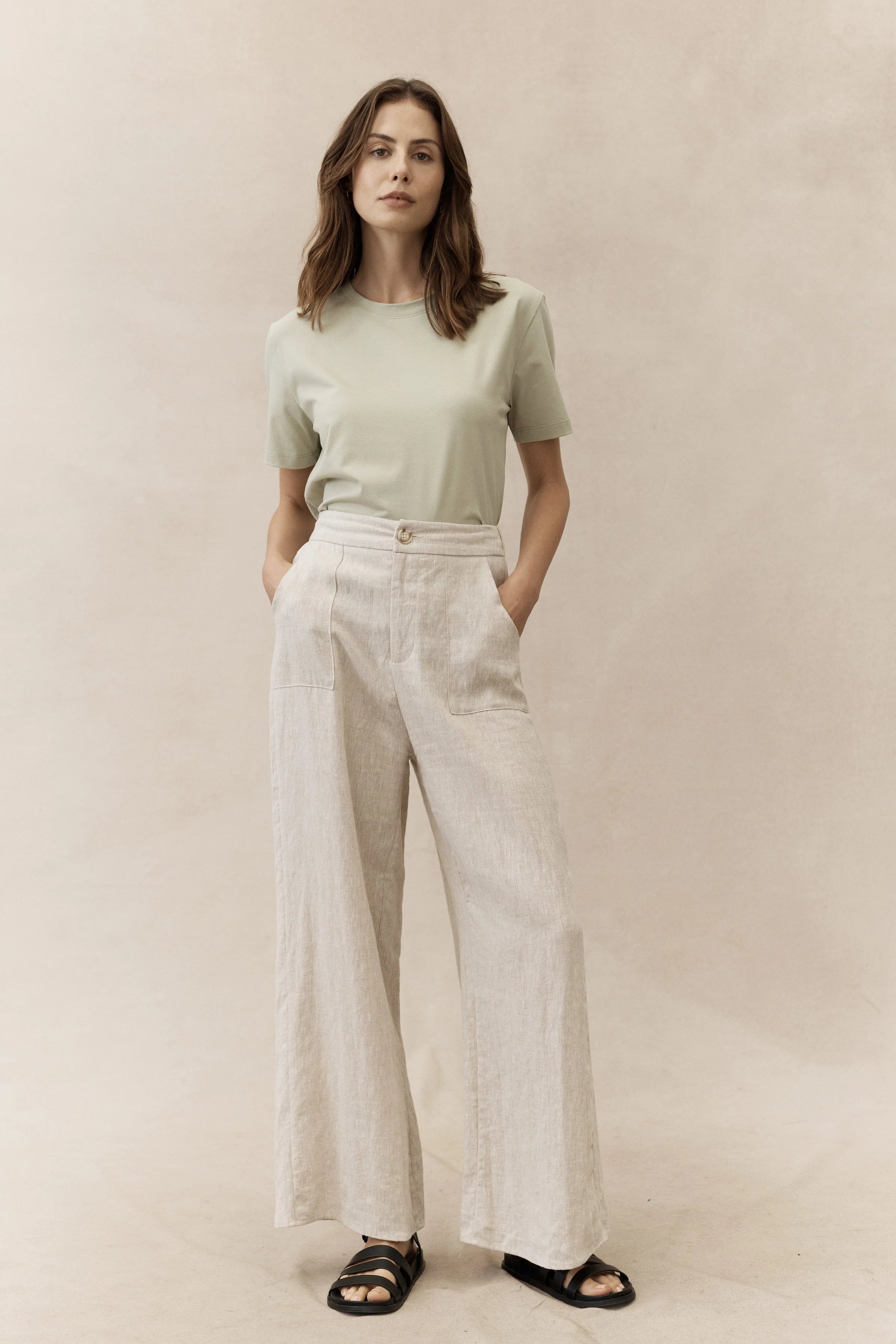Little Lies Jude linen pant natural