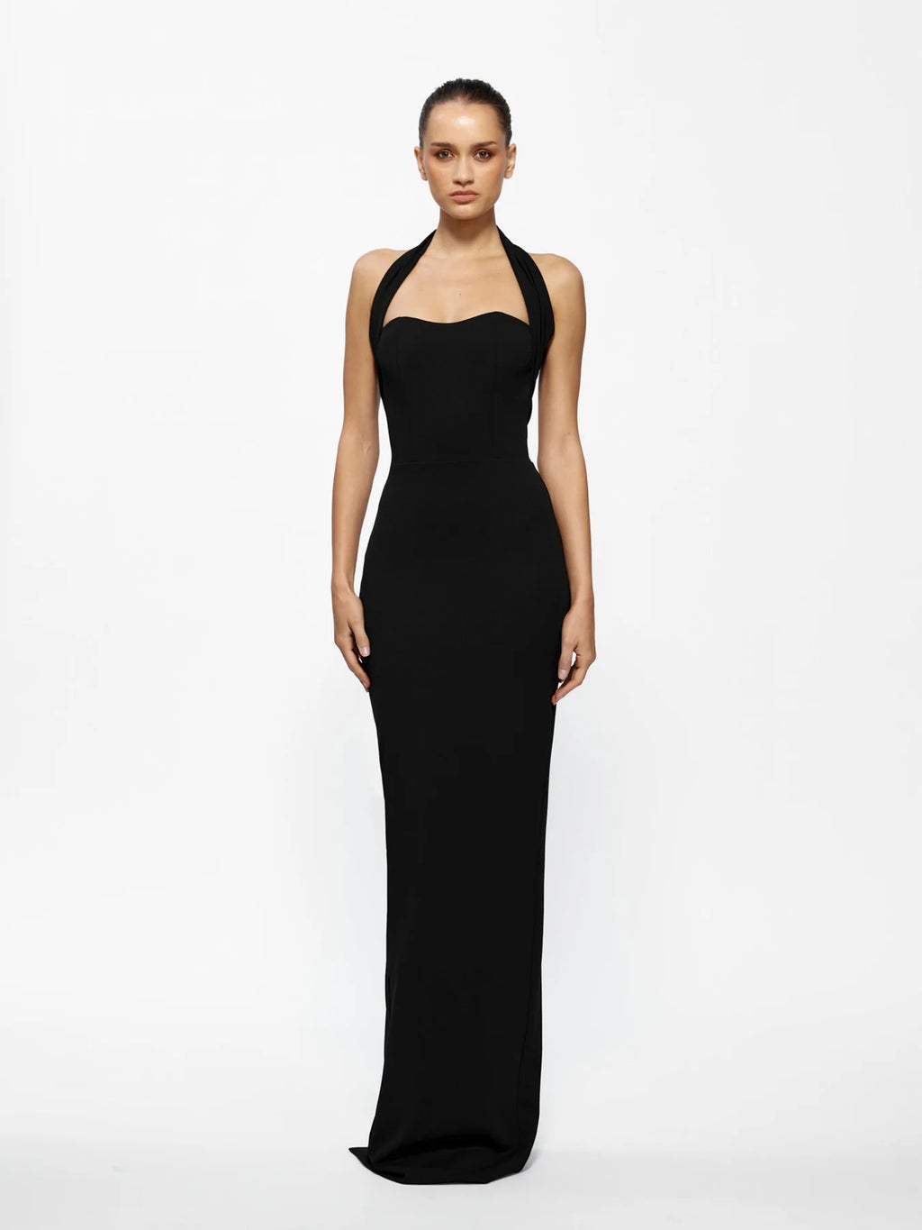 Marian gown dress in black, halter neck by Effie Kats