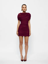 Load image into Gallery viewer, Effie Kats / Phoneix Mini Dress Burgandy