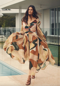 Retro Resort Pleated Midi Dress | MOS The Label